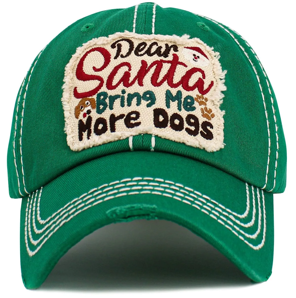 KBV1615 Dear Santa Bring Me More dogs Vintage Baseball Cap