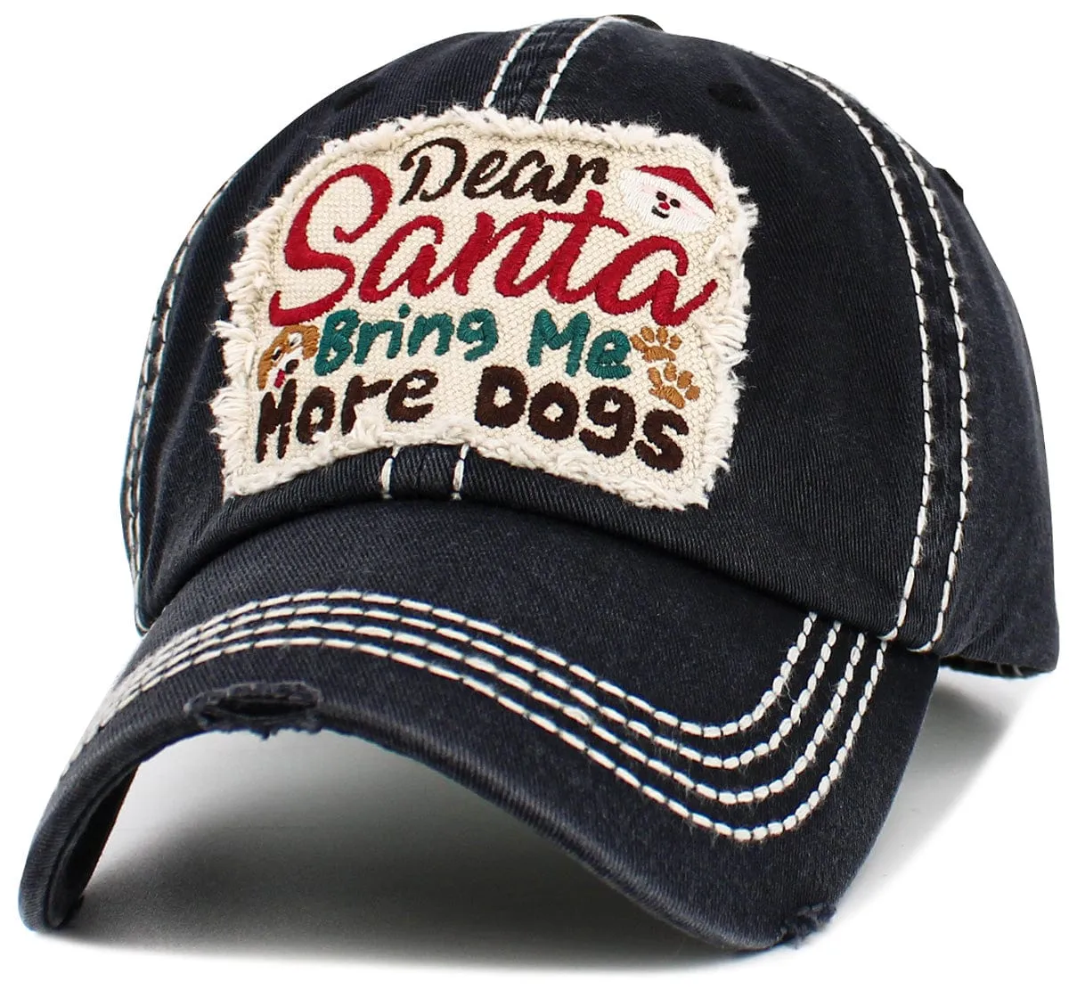 KBV1615 Dear Santa Bring Me More dogs Vintage Baseball Cap