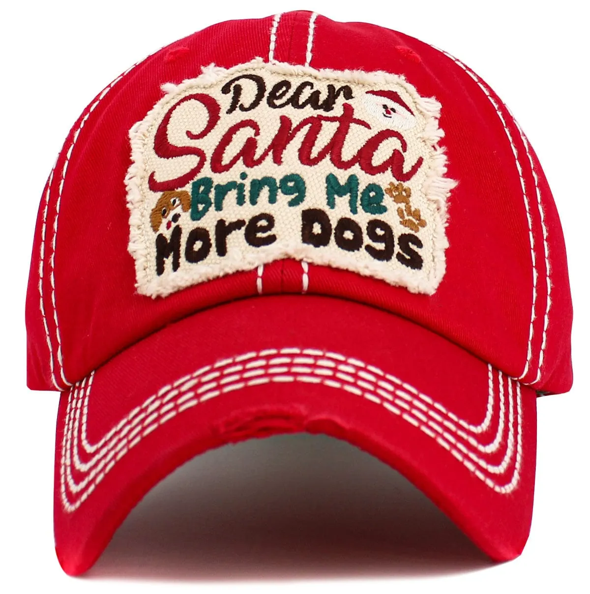 KBV1615 Dear Santa Bring Me More dogs Vintage Baseball Cap