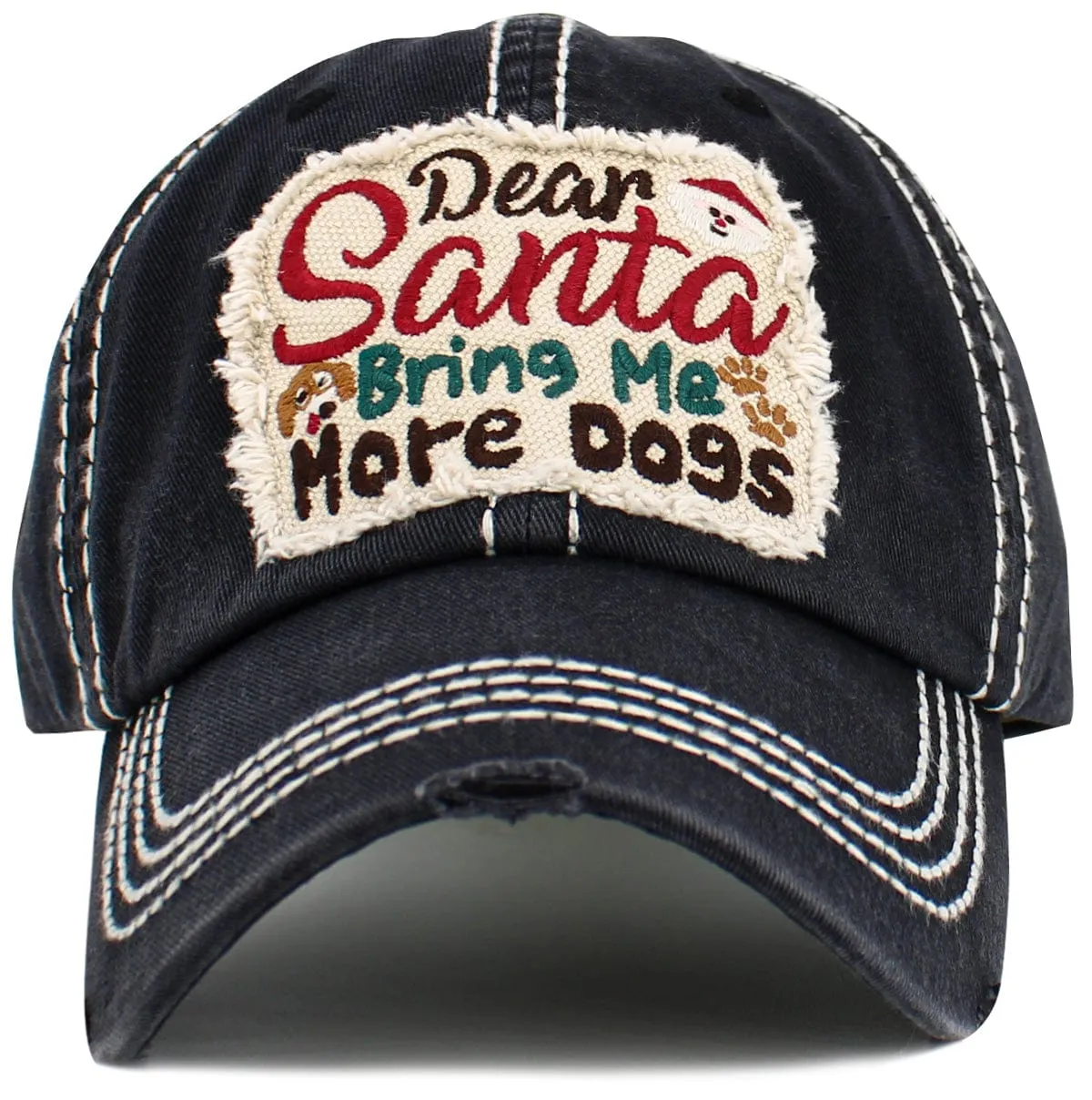 KBV1615 Dear Santa Bring Me More dogs Vintage Baseball Cap