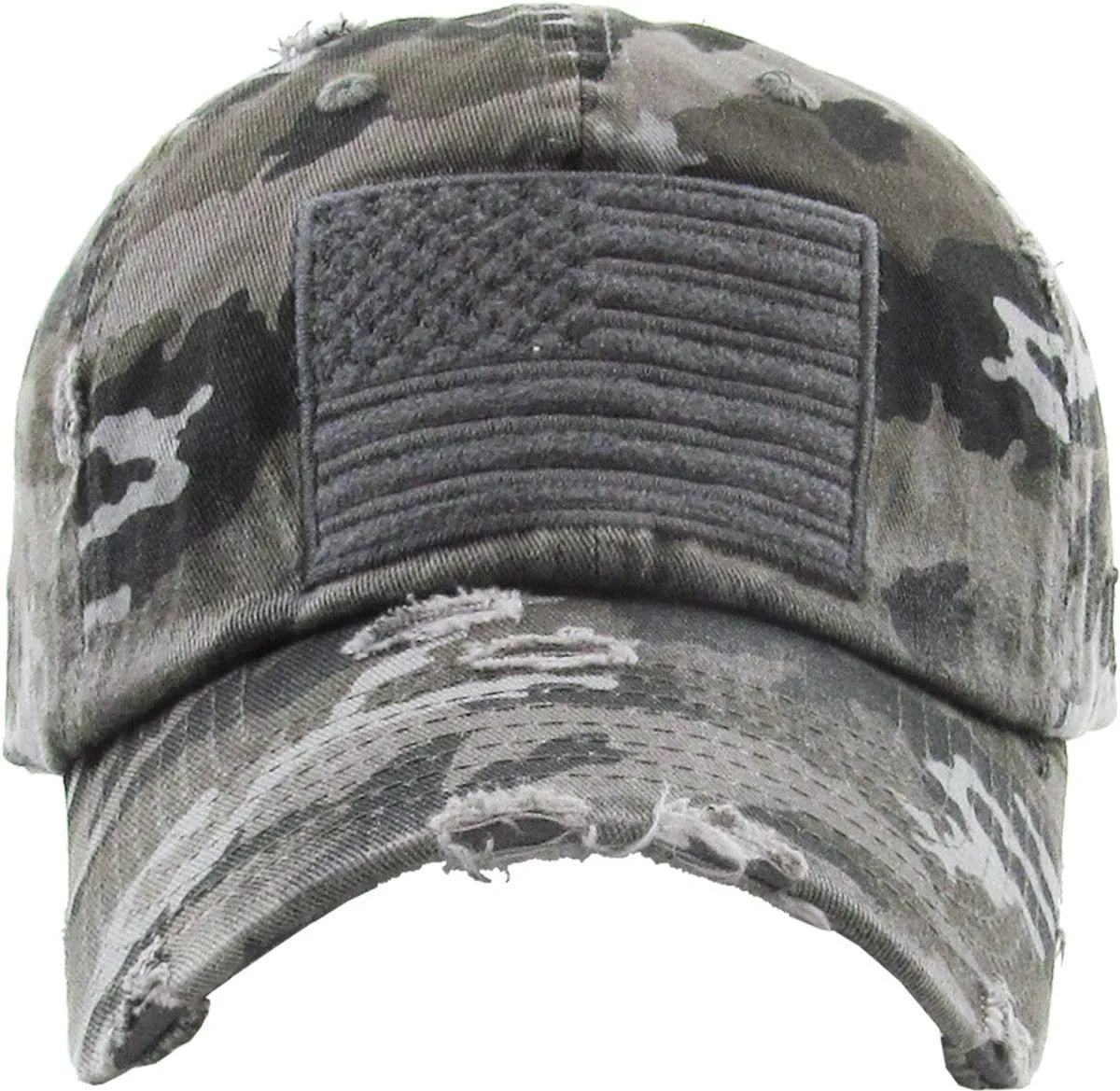 KBVT209 American Flag Washed Vintage Distressed Baseball Cap