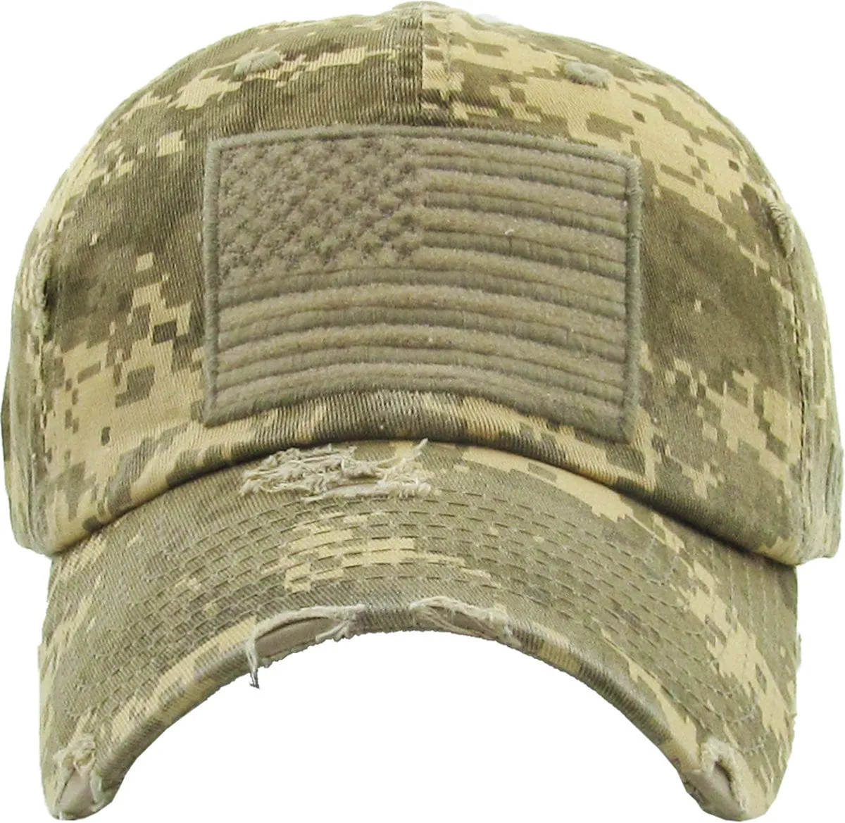 KBVT209 American Flag Washed Vintage Distressed Baseball Cap