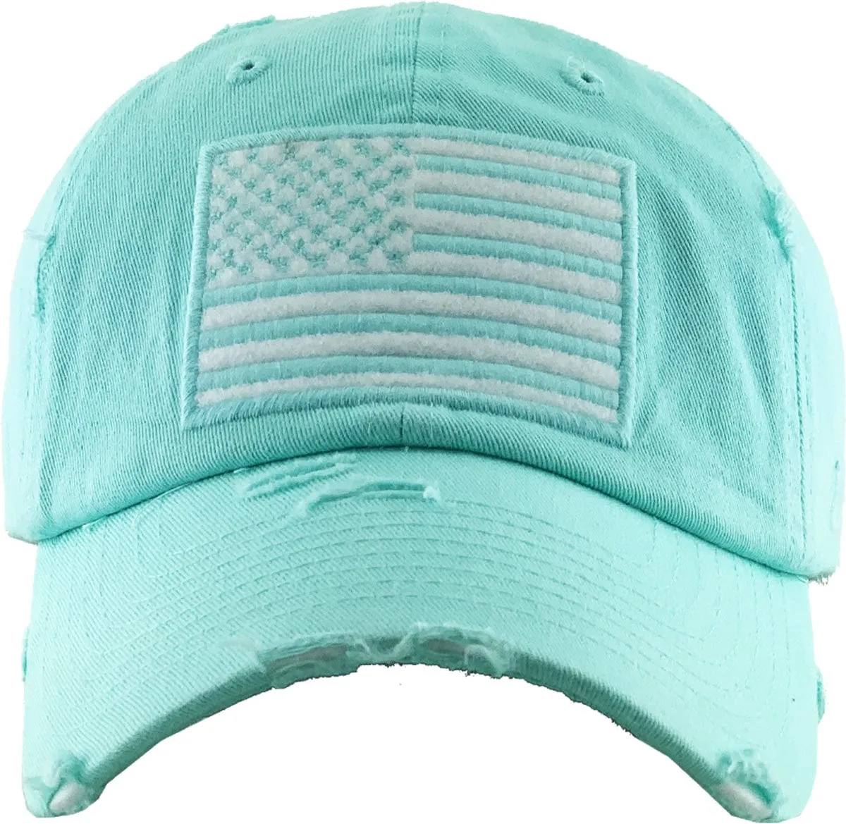 KBVT209 American Flag Washed Vintage Distressed Baseball Cap