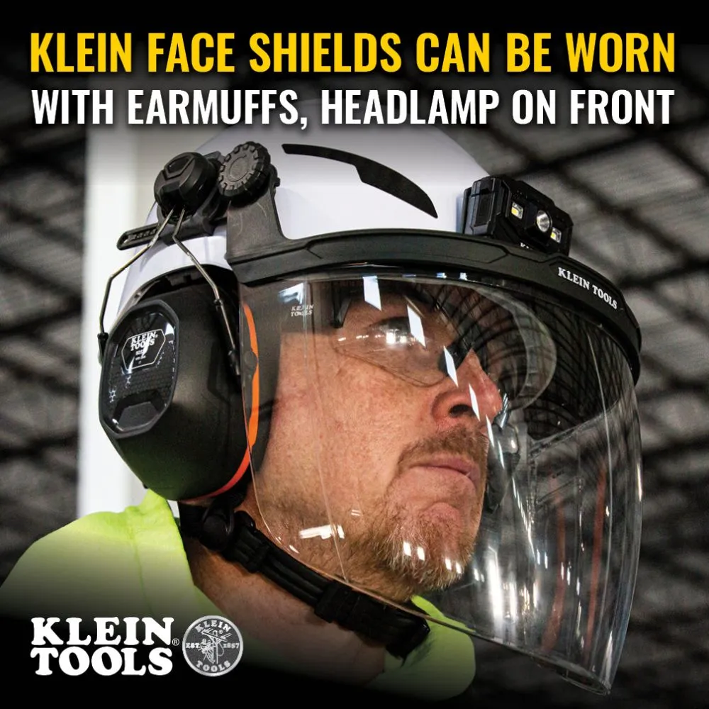 Klein 60528 Face Shield, Full Brim Hard Hat, Clear