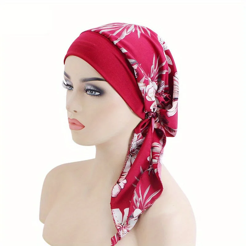 Lace Up Chemo Hat Stylish Paisley Headscarf  Turban Cap