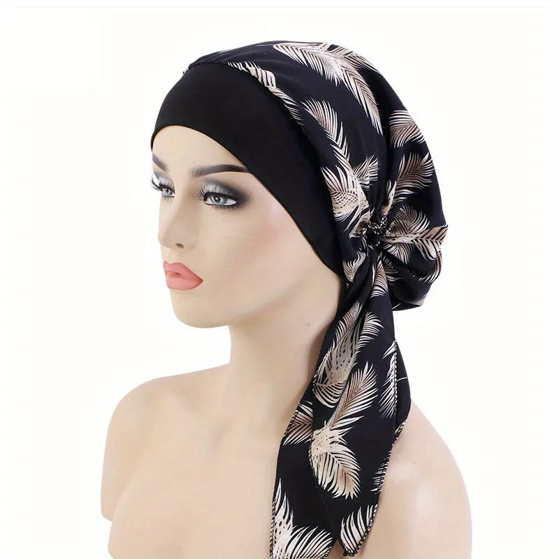 Lace Up Chemo Hat Stylish Paisley Headscarf  Turban Cap