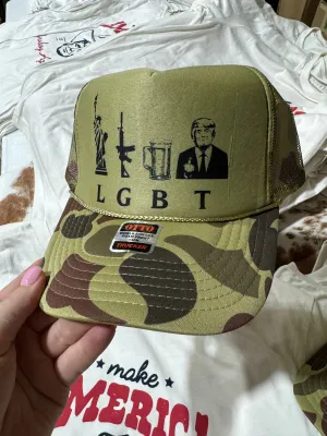 Liberty, Guns, Beer and Trump LGBT Trucker Hat