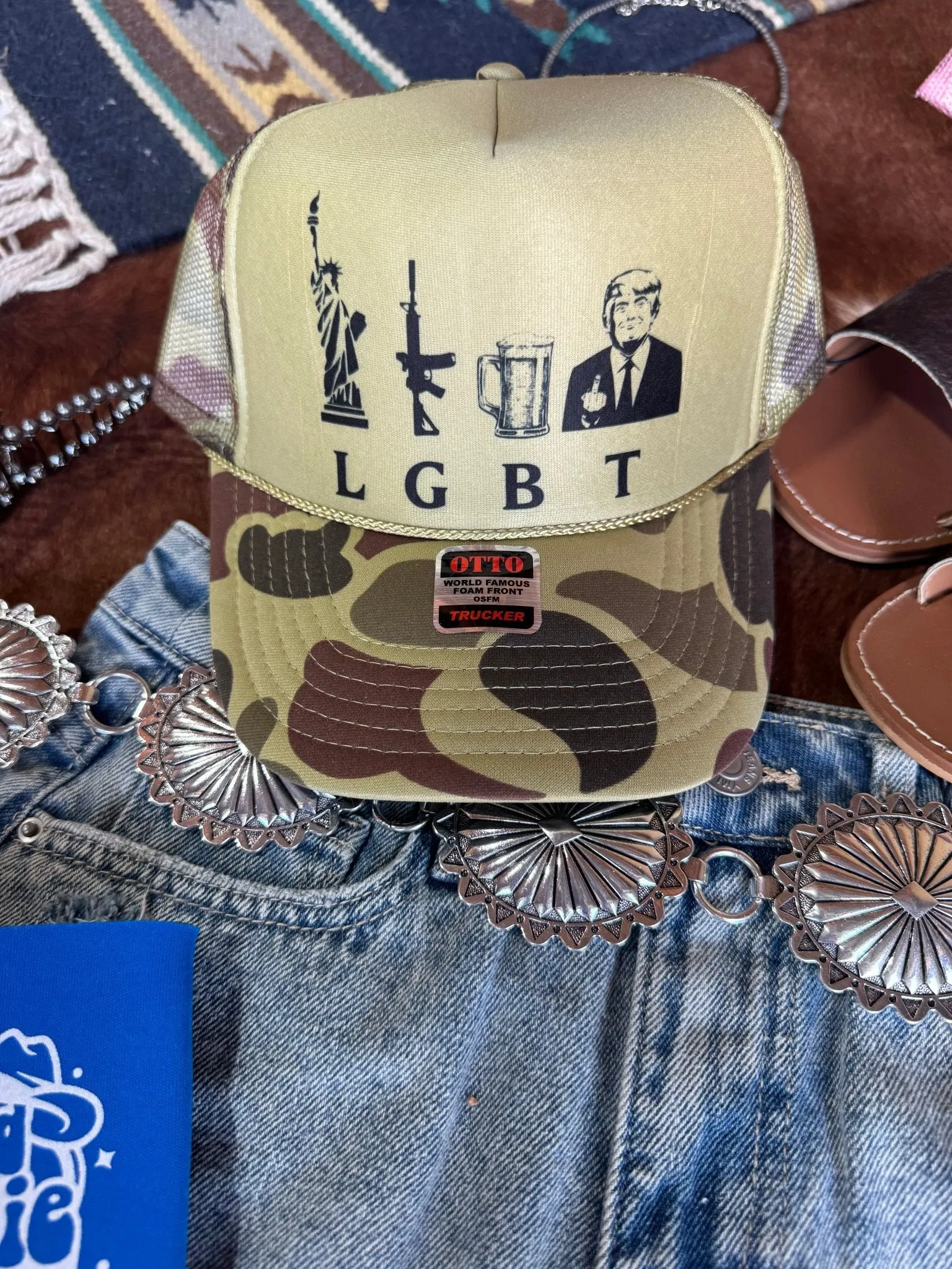 Liberty, Guns, Beer and Trump LGBT Trucker Hat