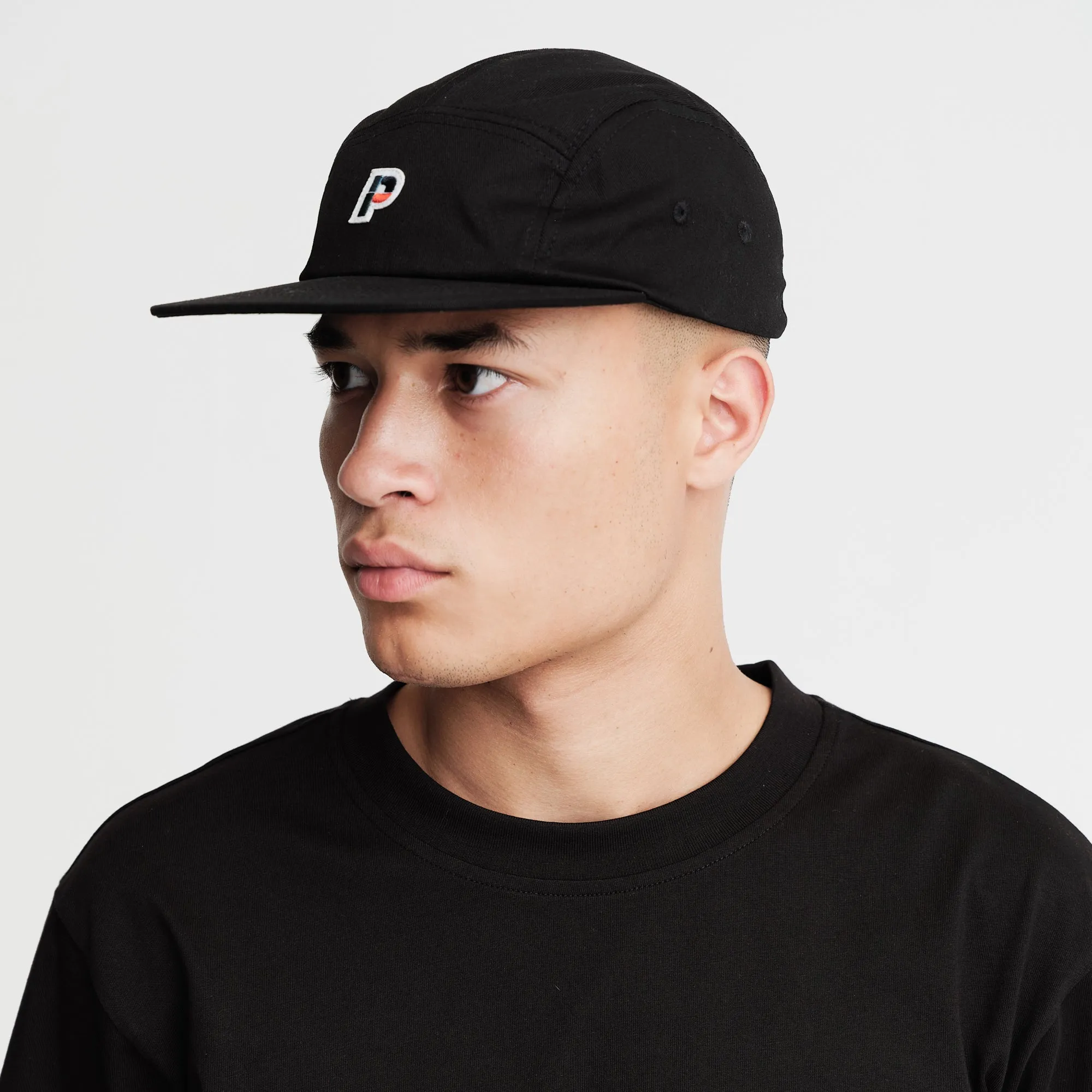 Logan 5 Panel Cap Black