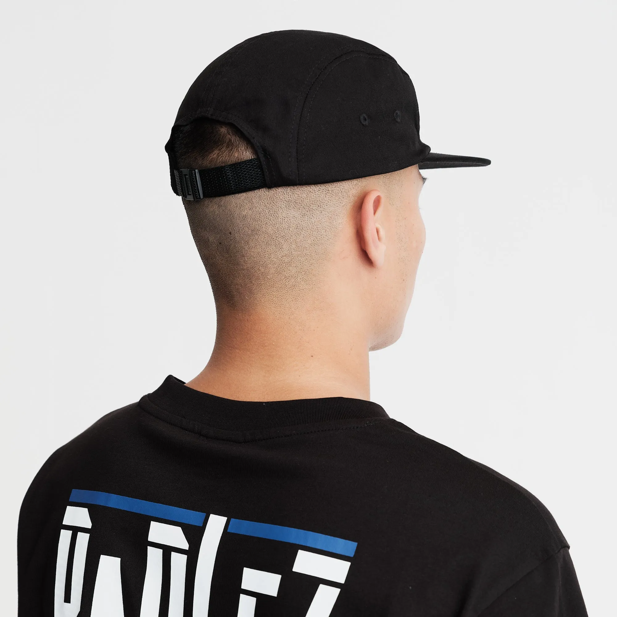 Logan 5 Panel Cap Black