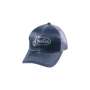 Milano Hats Denim Black Mesh Embroidered Justin Cap