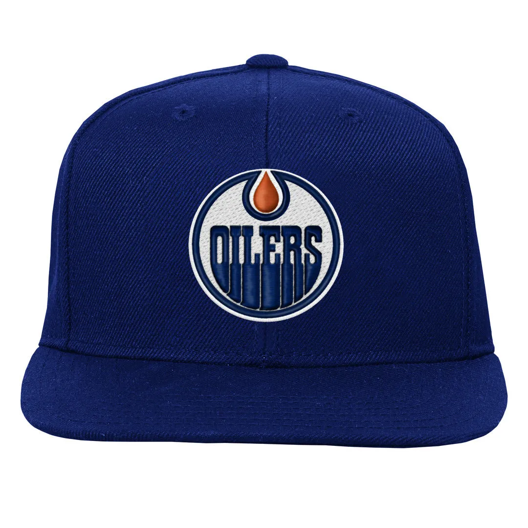 Mitchell & Ness Youth NHL Edmonton Oilers Blue Team Ground Snapback Hat