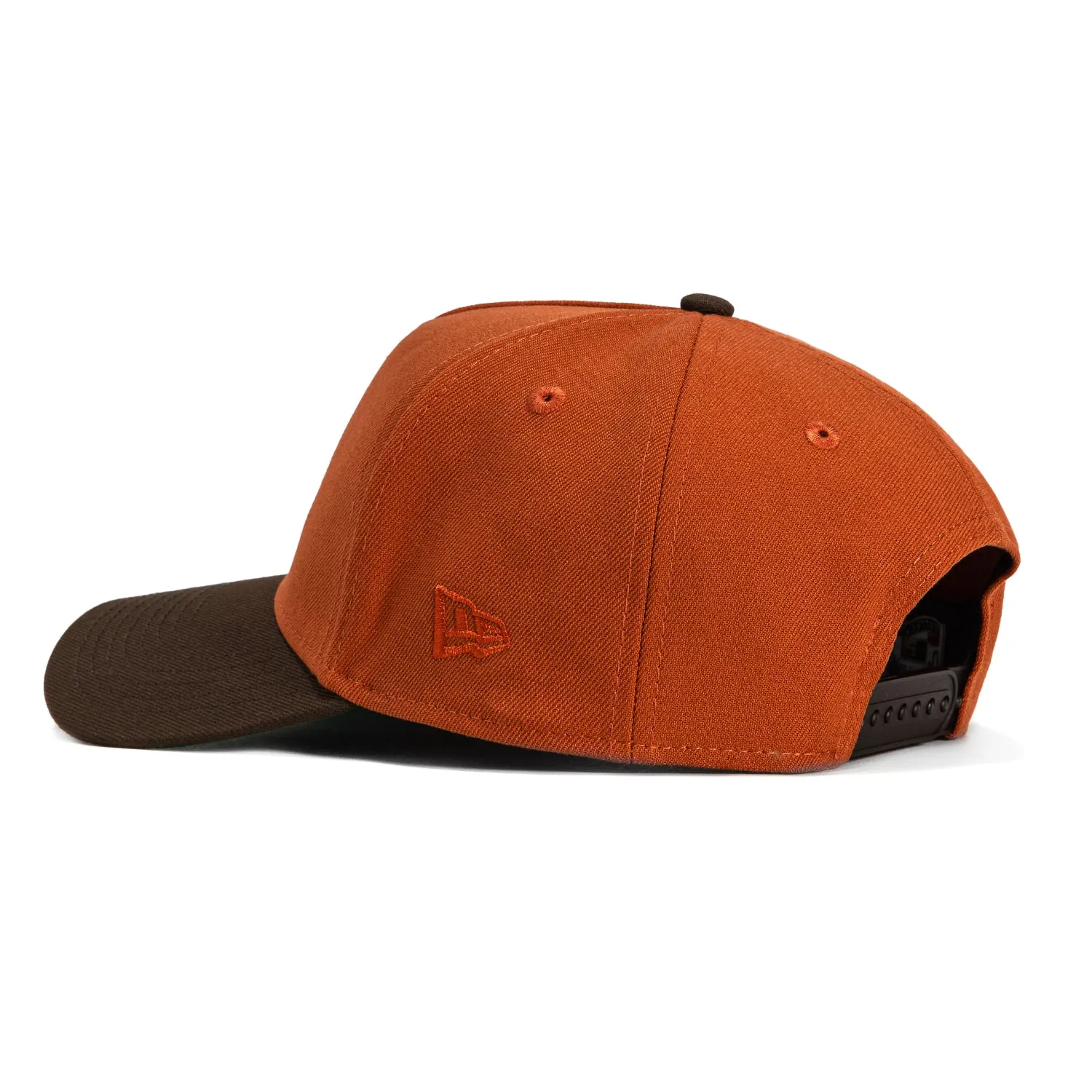 New Era 9Forty A-Frame Campfire Pack Los Angeles Dodgers 60th Anniversary Patch Snapback Hat - Burnt Orange, Brown