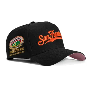 New Era 9Forty A-Frame San Francisco Giants Candlestick Park Patch Snapback Script Hat - Black, Orange