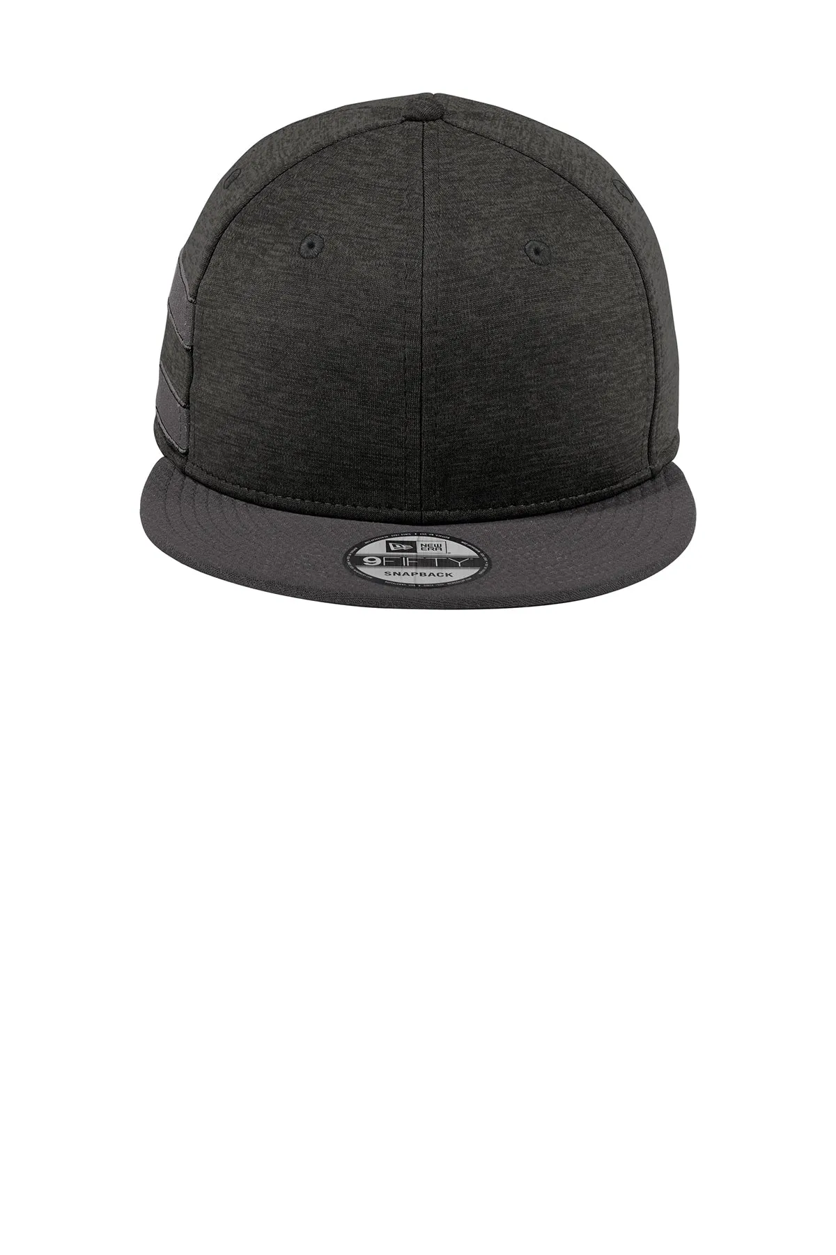 New Era Striped Flat Bill Snapback Custom Caps, Black Shadow Heather/ Graphite