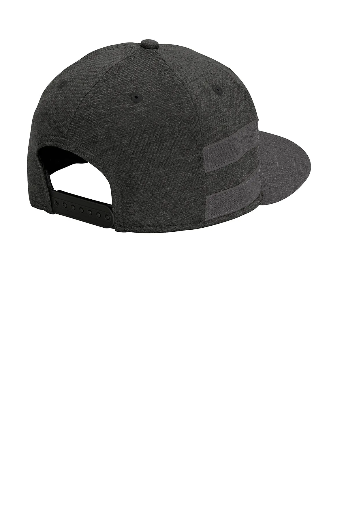 New Era Striped Flat Bill Snapback Custom Caps, Black Shadow Heather/ Graphite