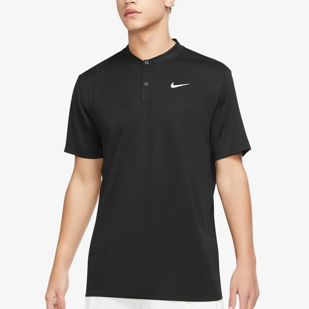 Nike Men's Blade Henley Polo - Black/White