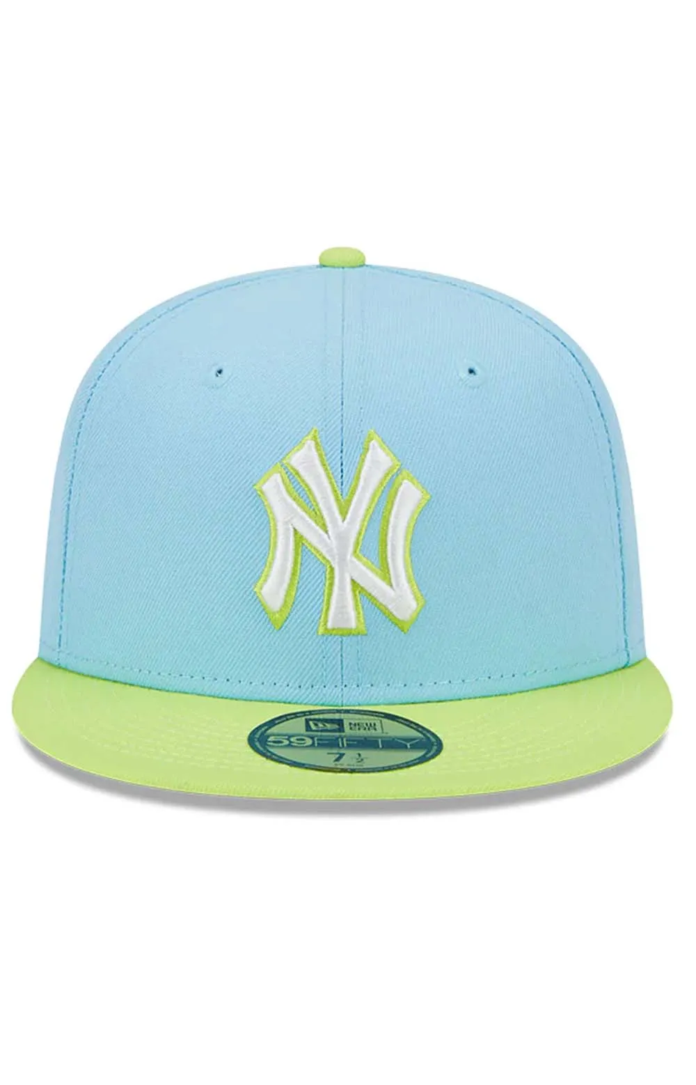 NY Yankees Stylish Fitted Cap - Powder Blue & Cyber Green