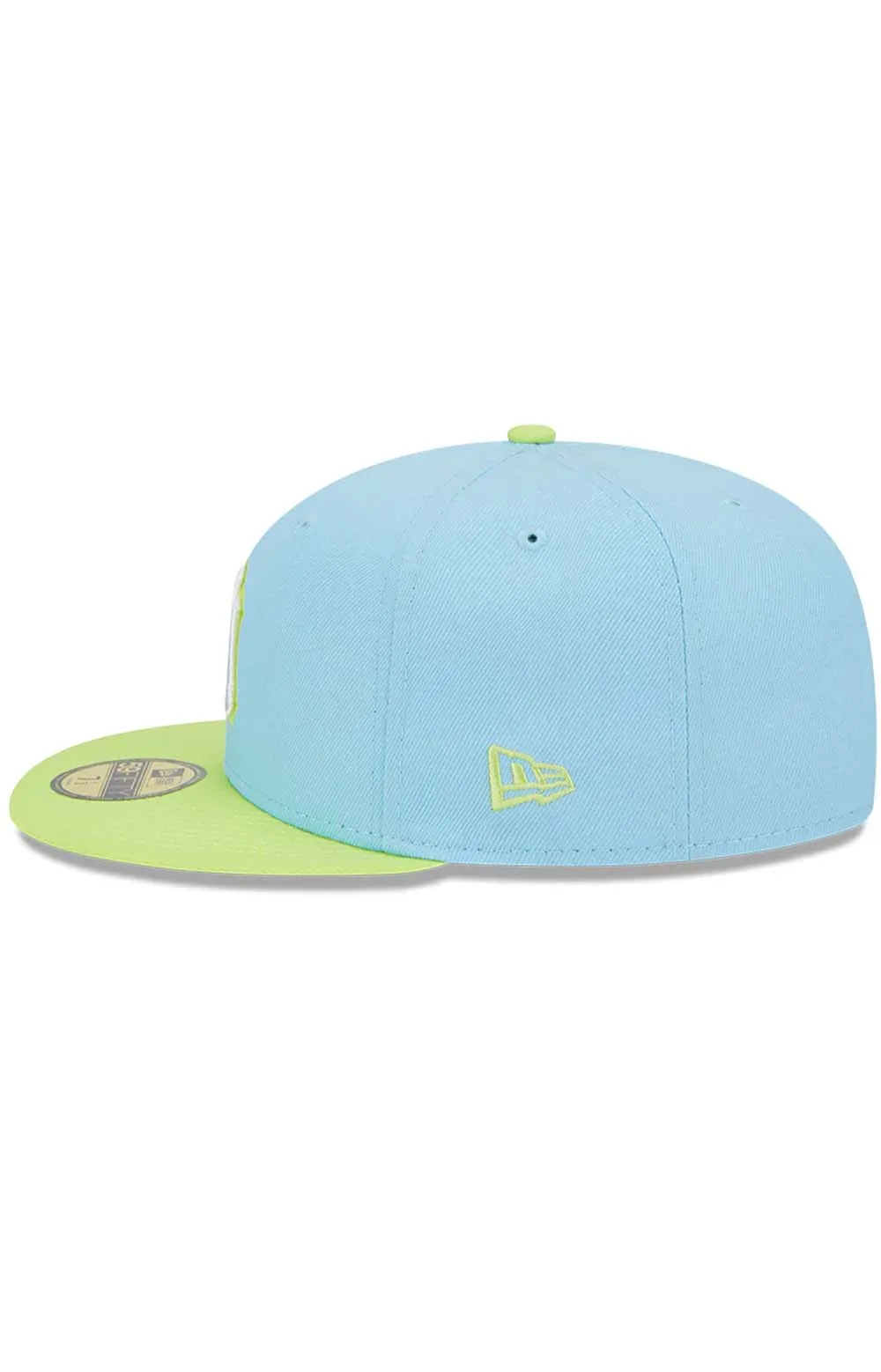 NY Yankees Stylish Fitted Cap - Powder Blue & Cyber Green