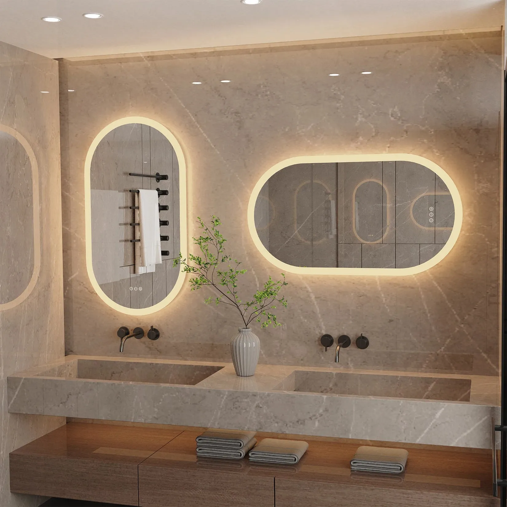 Oval LED Lighted Bathroom Vanity Mirror