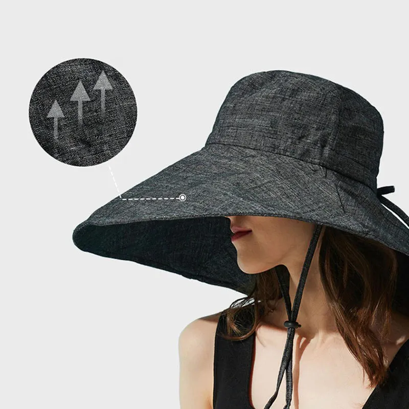 Oversized Brim Floppy Sun Hats with Adjustable Chin Strap