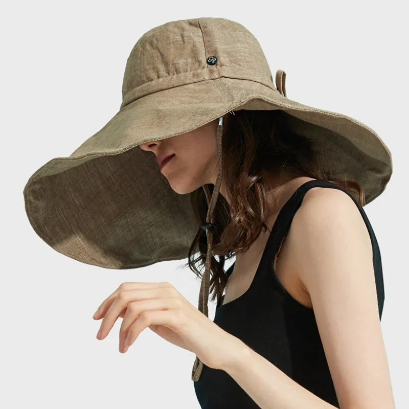 Oversized Brim Floppy Sun Hats with Adjustable Chin Strap