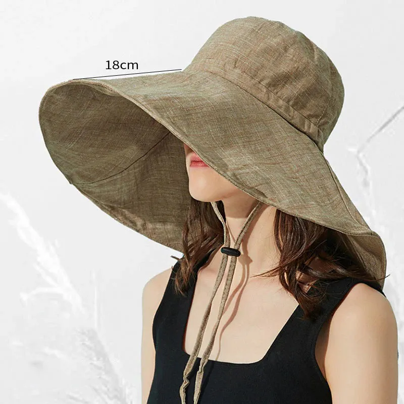 Oversized Brim Floppy Sun Hats with Adjustable Chin Strap