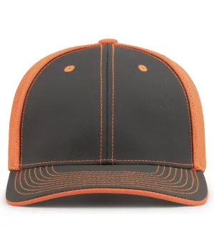 Pacific Headwear Trucker PacFlex Cap - Graphite/Neon Orange/Graphite