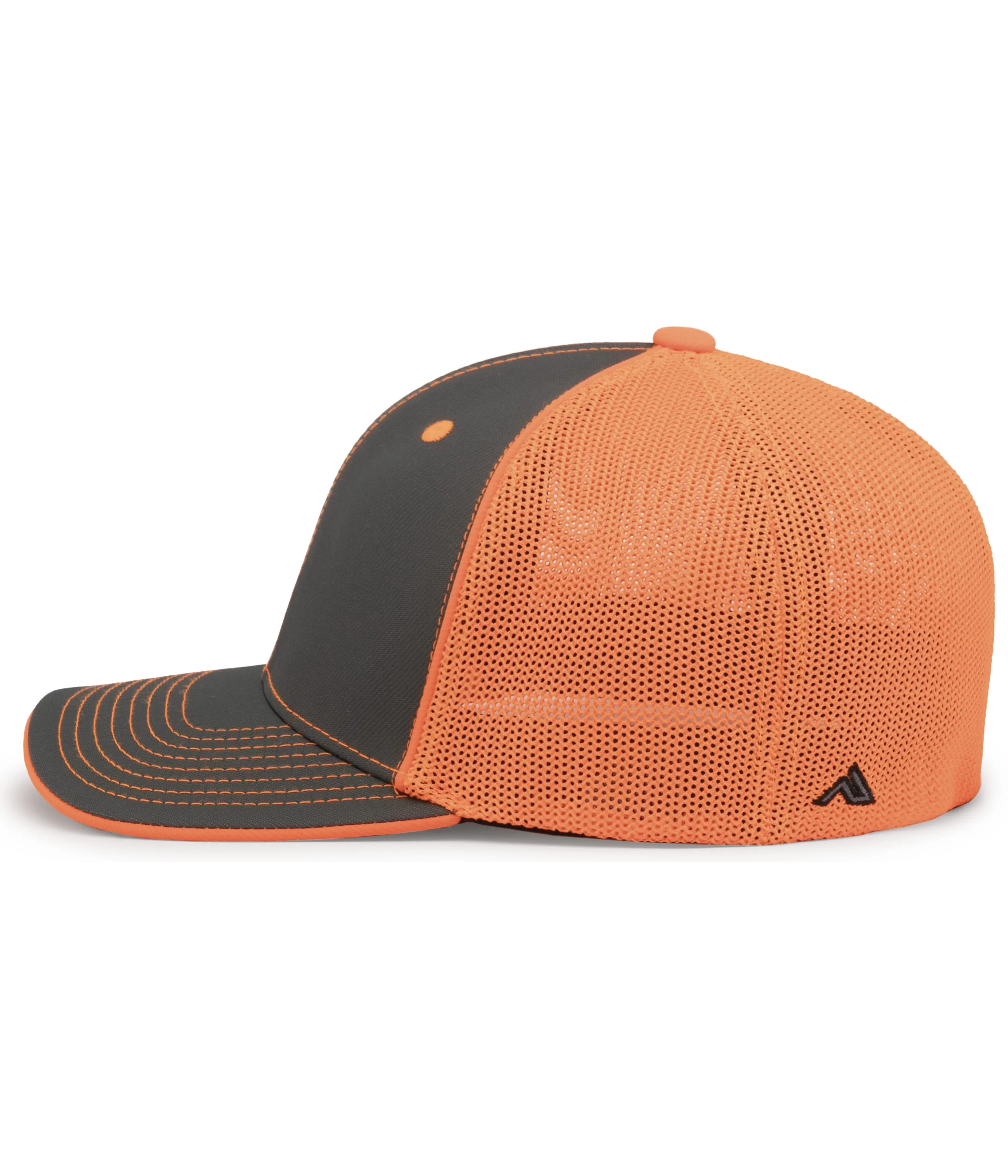 Pacific Headwear Trucker PacFlex Cap - Graphite/Neon Orange/Graphite