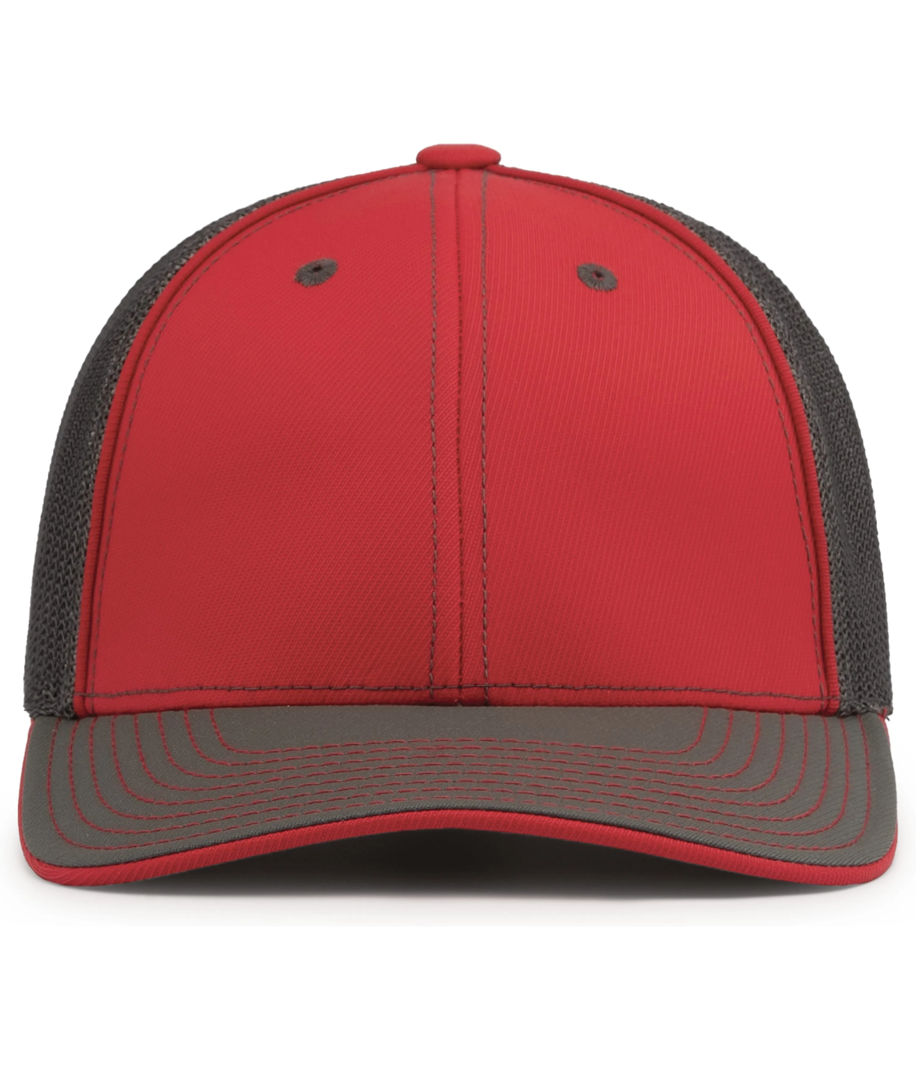 Pacific Headwear Trucker PacFlex Cap - Red/Graphite/Graphite