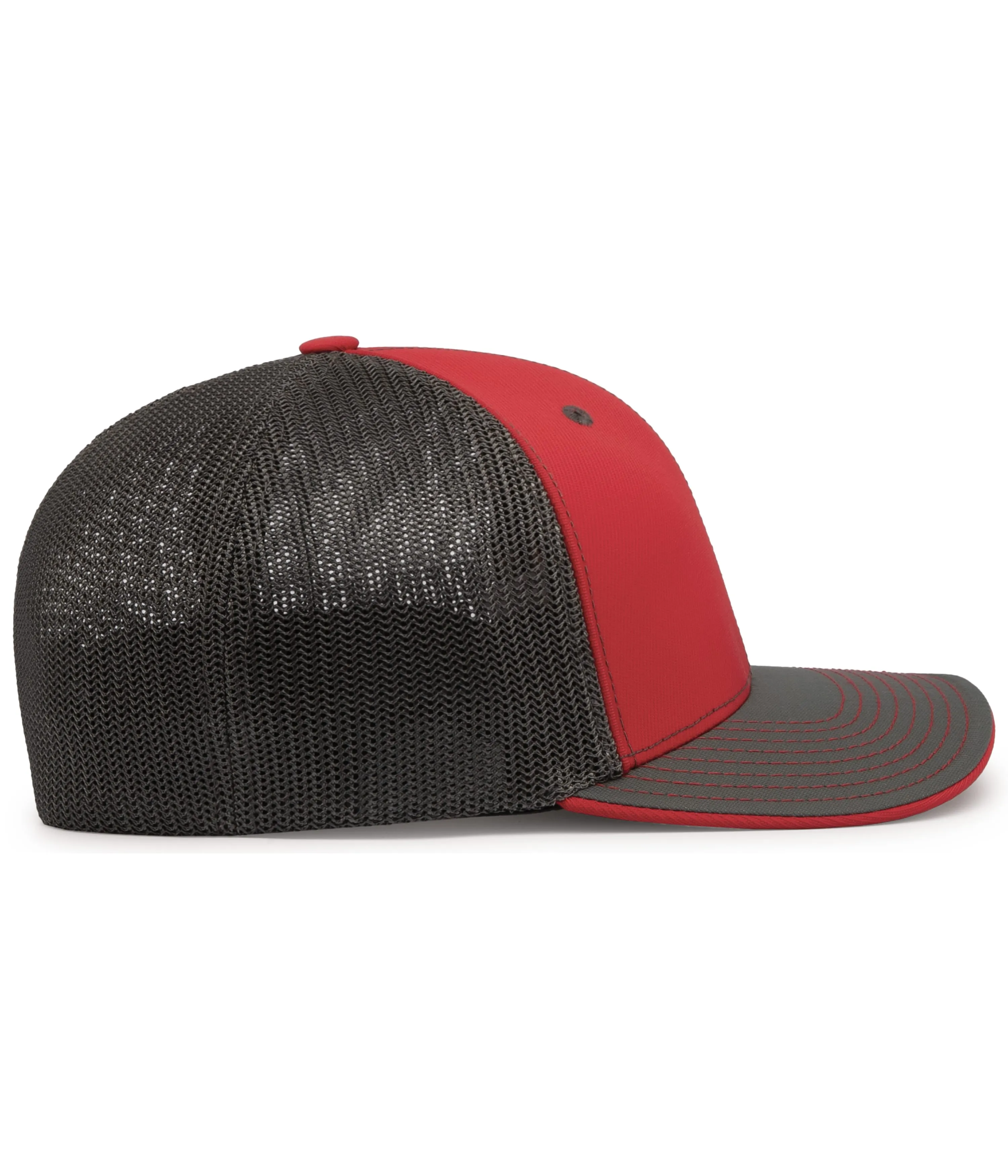 Pacific Headwear Trucker PacFlex Cap - Red/Graphite/Graphite