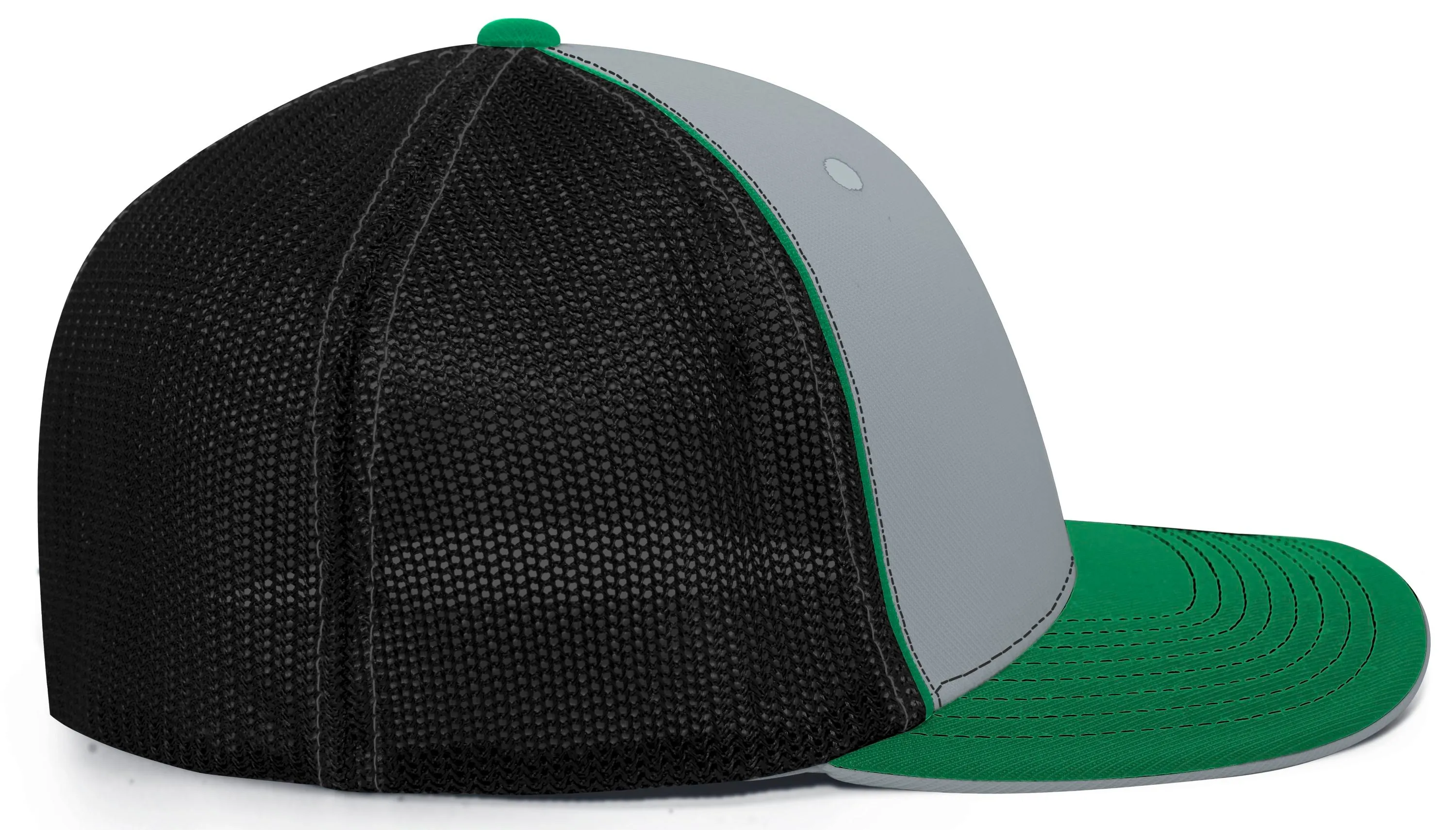 Pacific Headwear Trucker PacFlex Cap - Silver/Black/Kelly