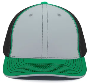 Pacific Headwear Trucker PacFlex Cap - Silver/Black/Kelly