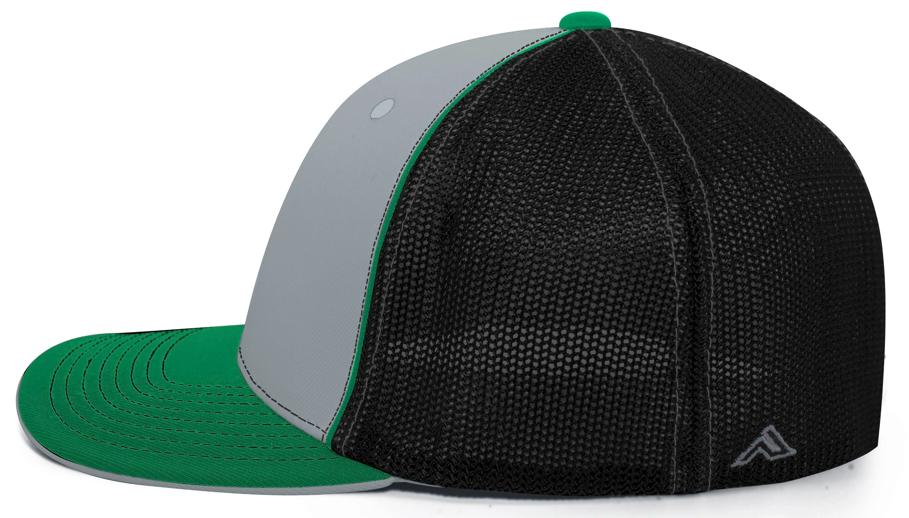 Pacific Headwear Trucker PacFlex Cap - Silver/Black/Kelly