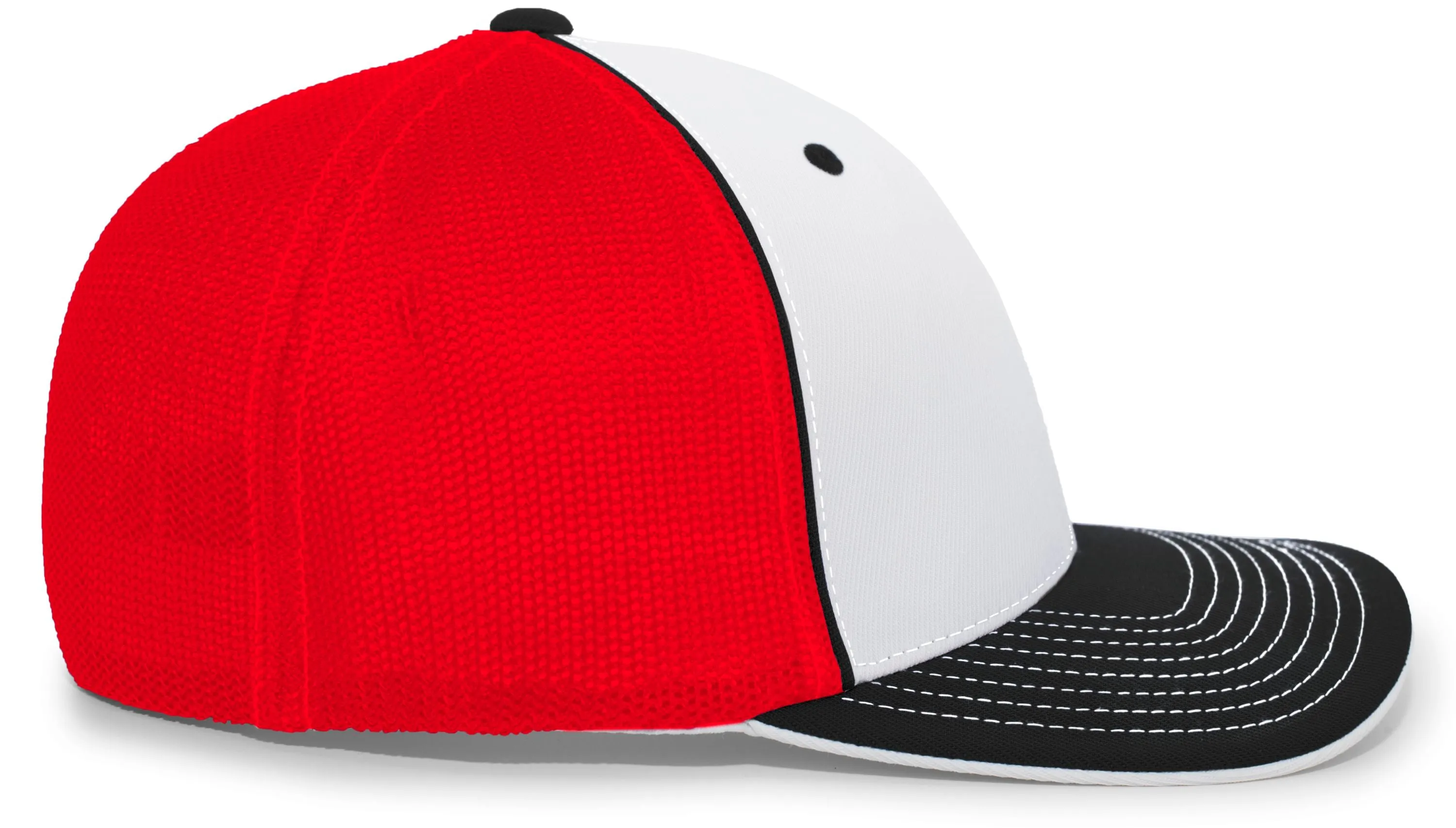 Pacific Headwear Trucker PacFlex Cap - White/Red/Black