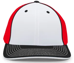 Pacific Headwear Trucker PacFlex Cap - White/Red/Black