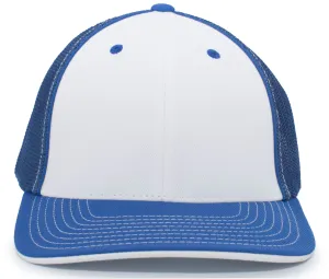 Pacific Headwear Trucker PacFlex Cap - White/Royal/Royal