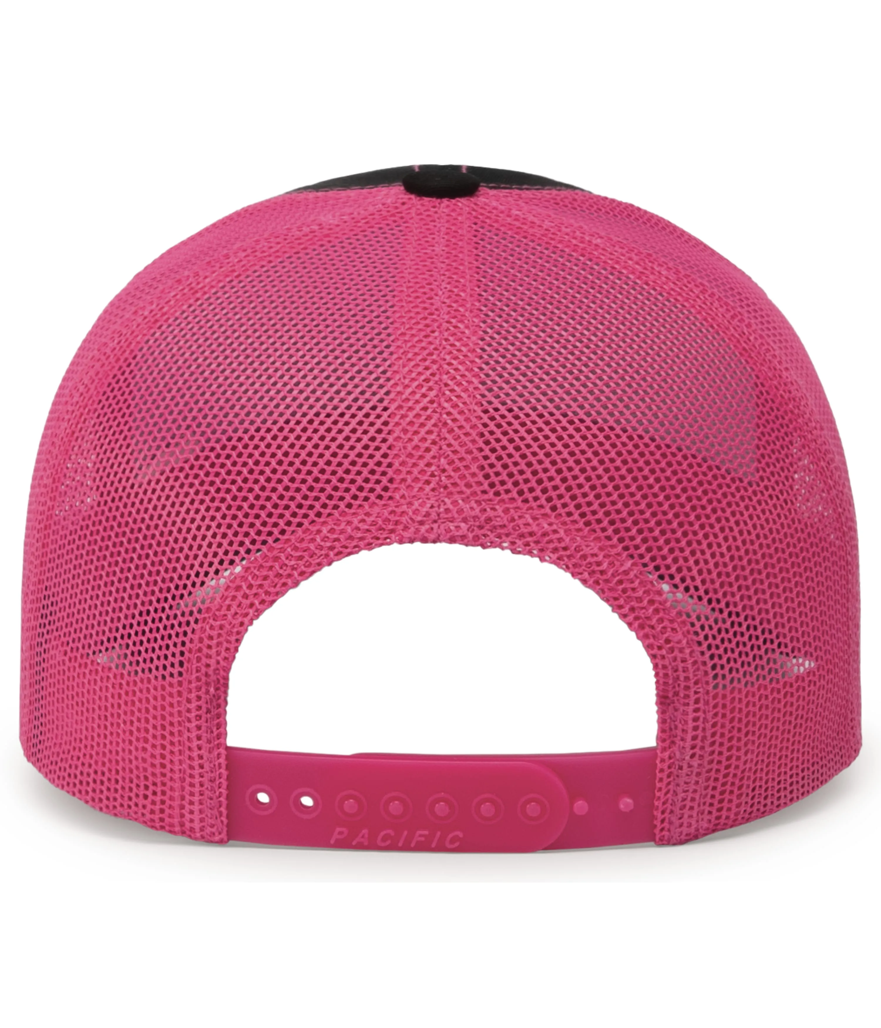 Pacific Headwear Trucker Snapback Cap - Black/Pink/Black