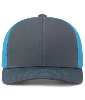 Pacific Headwear Trucker Snapback Cap - Graphite/Neon Blue/Graphite