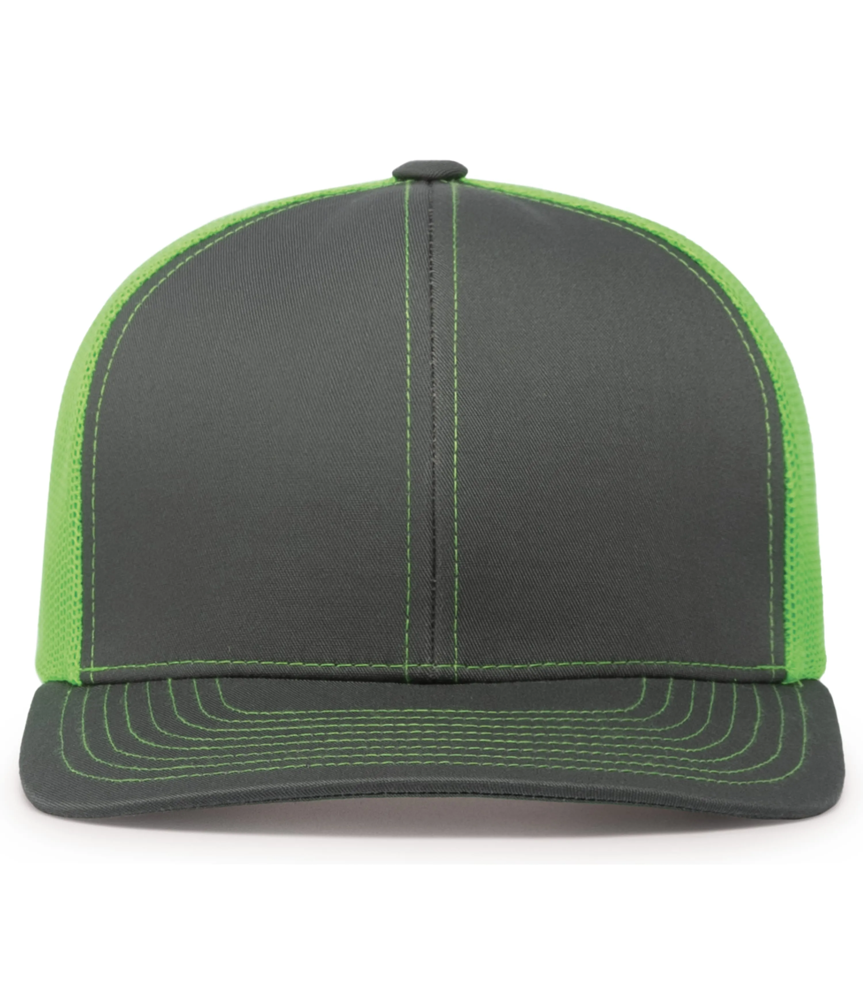 Pacific Headwear Trucker Snapback Cap - Graphite/Neon Green/Graphite