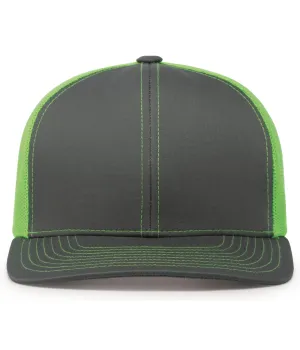 Pacific Headwear Trucker Snapback Cap - Graphite/Neon Green/Graphite