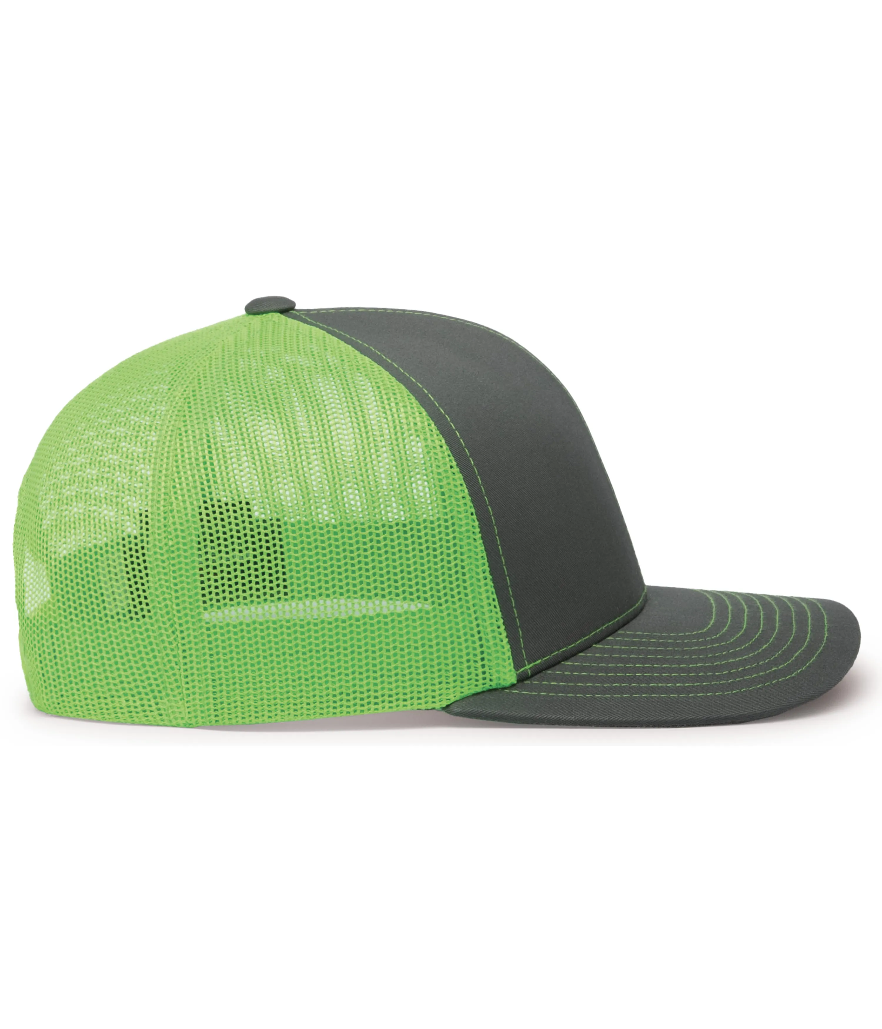 Pacific Headwear Trucker Snapback Cap - Graphite/Neon Green/Graphite