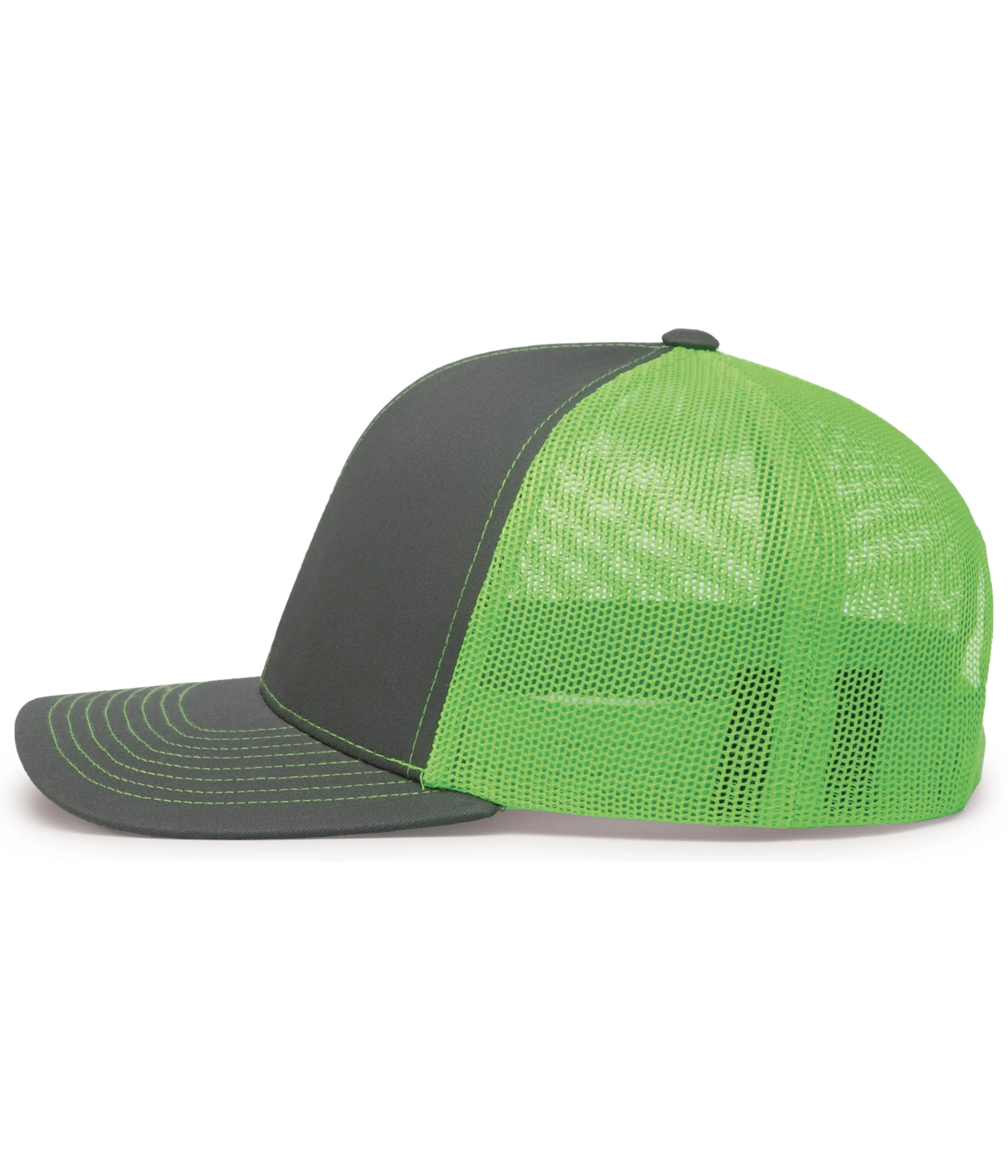 Pacific Headwear Trucker Snapback Cap - Graphite/Neon Green/Graphite