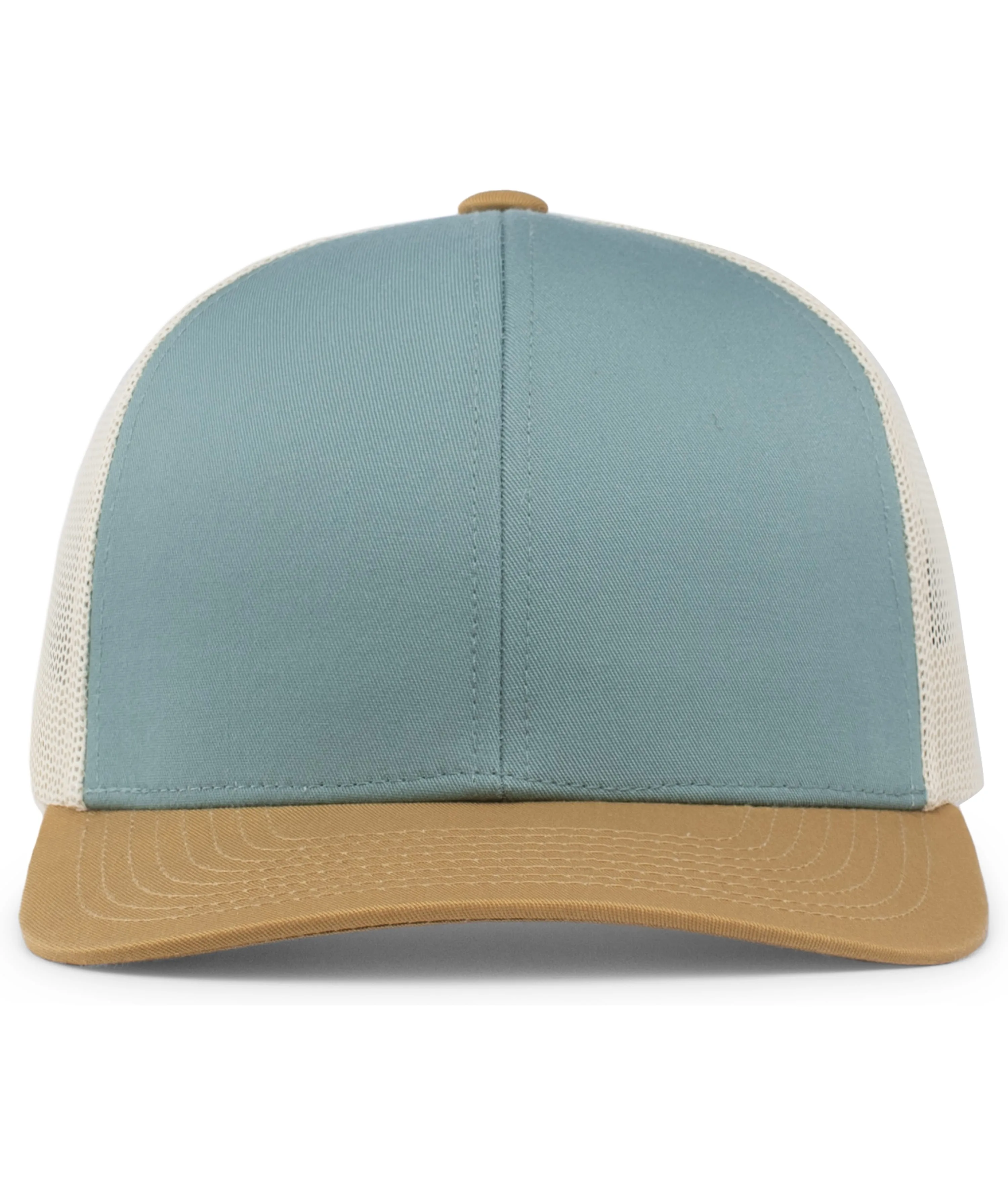 Pacific Headwear Trucker Snapback Cap - Smoke Blue/Beige/Amber Gold