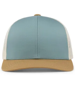 Pacific Headwear Trucker Snapback Cap - Smoke Blue/Beige/Amber Gold