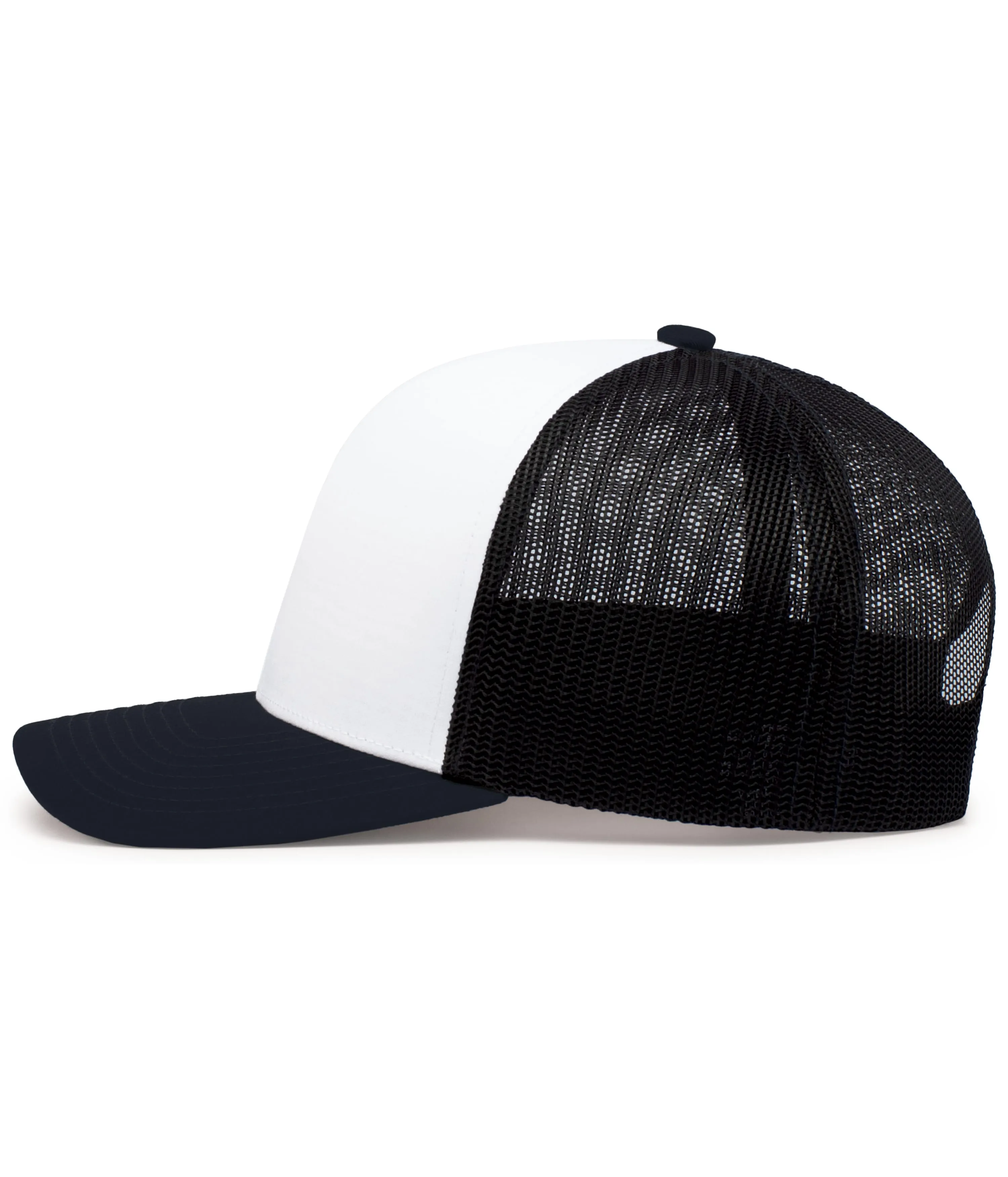 Pacific Headwear Trucker Snapback Cap - White/Navy