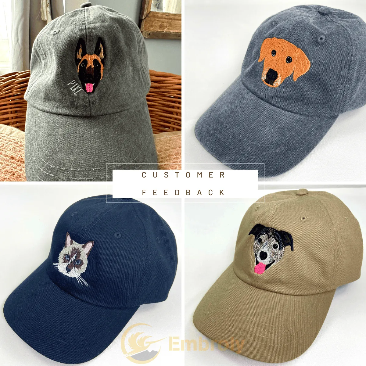 Personalized Pet Cap with Embroidered Photo - Unique Pet Lover Gift Idea