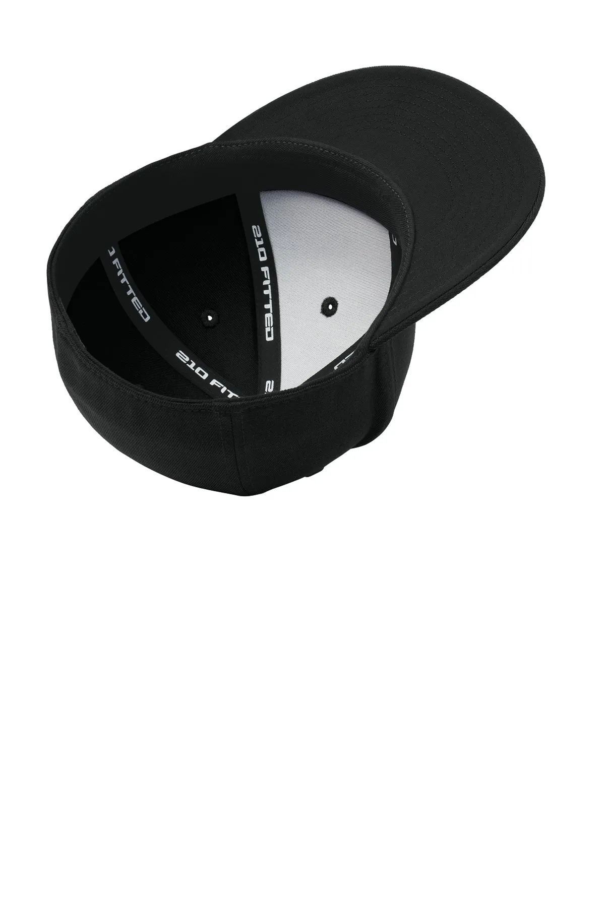 Port Authority Flexfit Flat Bill Branded Caps, Black