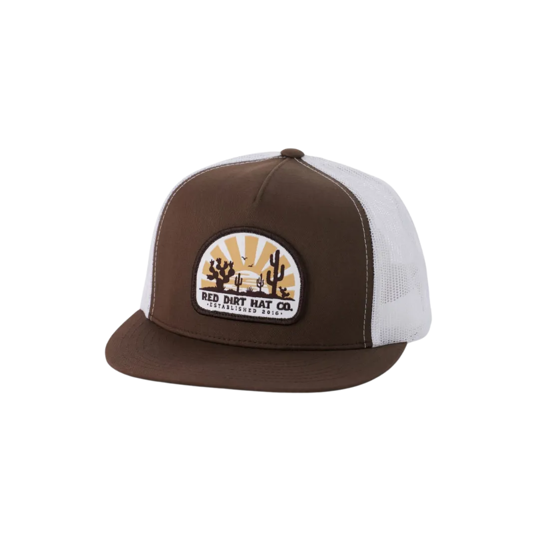 Red Dirt Hat Men's Cactus Logo Patch Chocolate Brown Cap