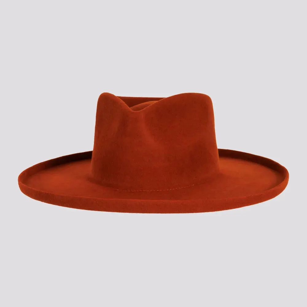 Rustler | Womens Wool Felt Teardrop Fedora Hat with Curled Brim